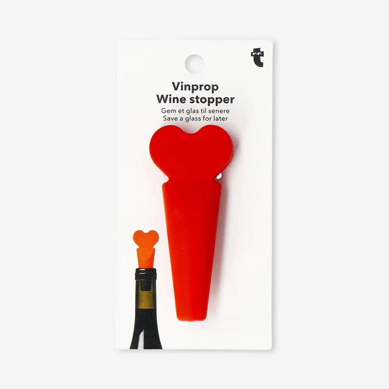 Red heart wine stopper