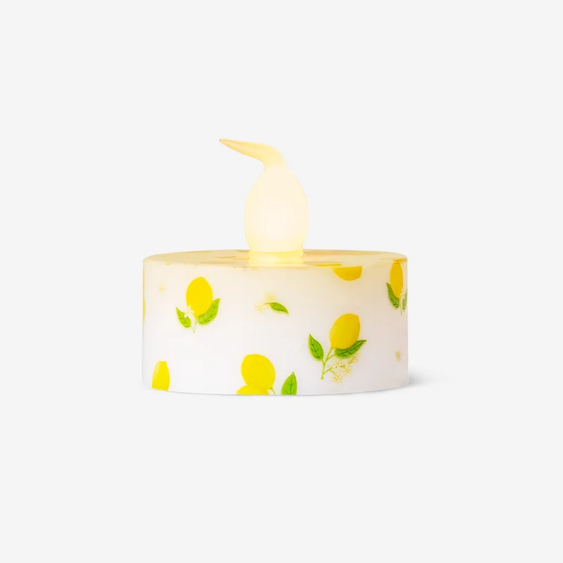LED tealights with lemon print - 4 pcs