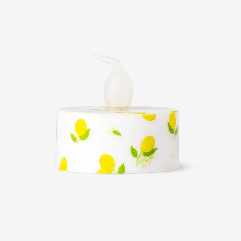 LED tealights with lemon print - 4 pcs