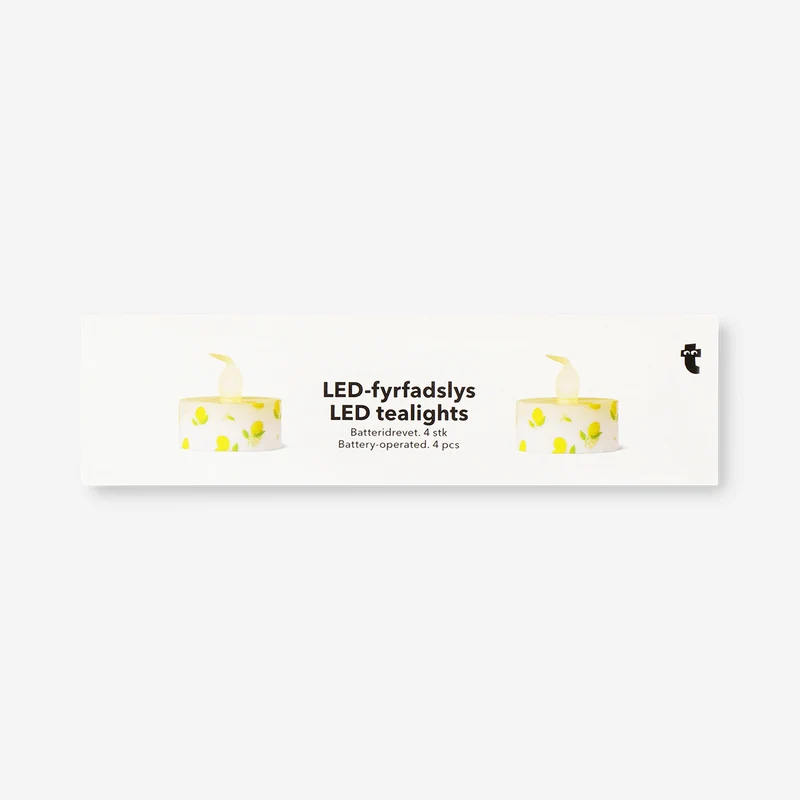 LED tealights with lemon print - 4 pcs
