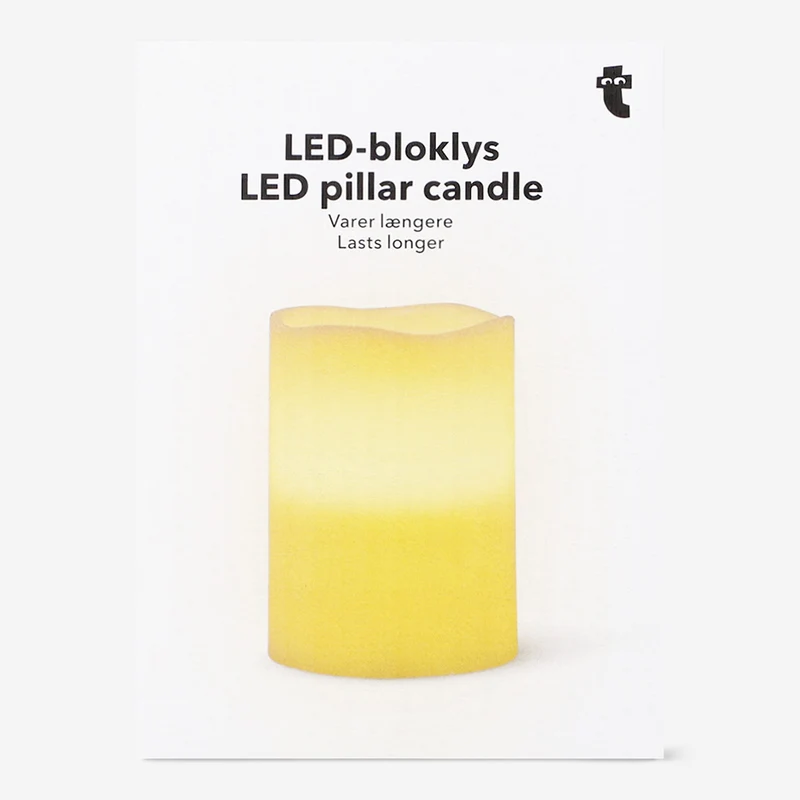 White LED pillar candle - 10 cm