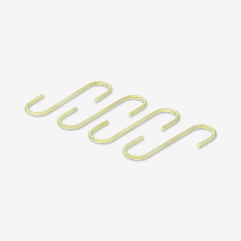 Gold metal S hooks - 4 pcs