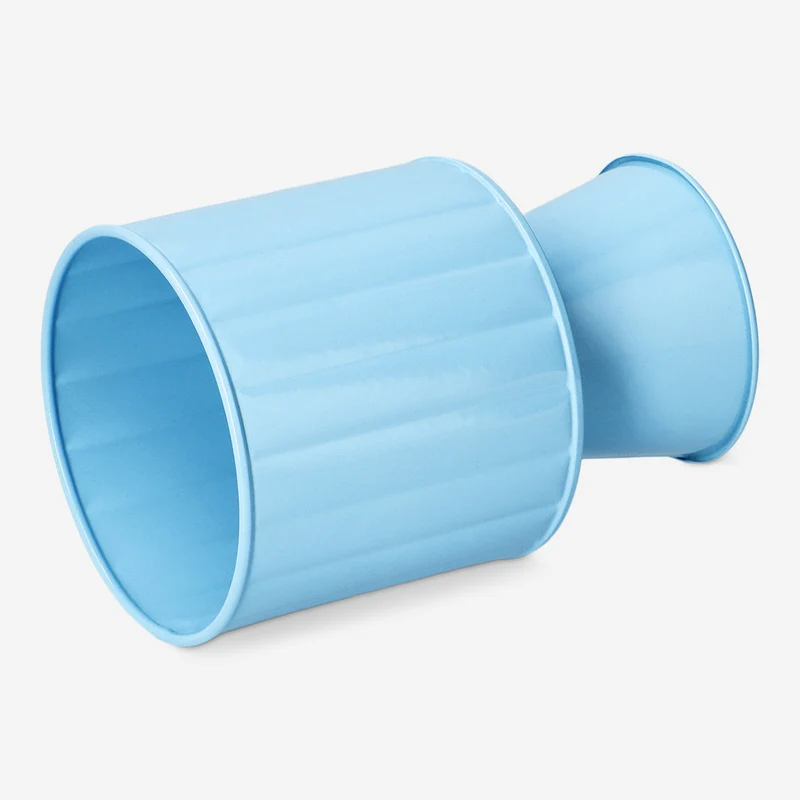 Elevated blue metal plant pot - 11 cm