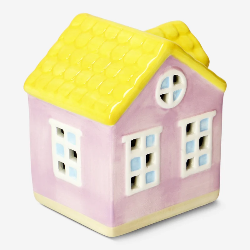 Decorative pink house - 13 cm