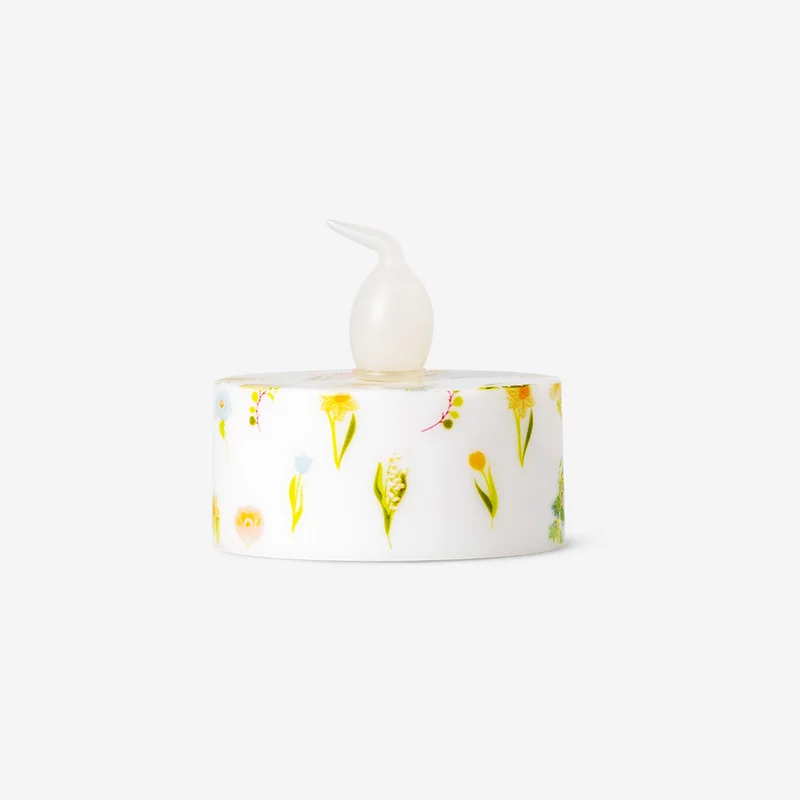 LED tealights with flower print - 4 pcs