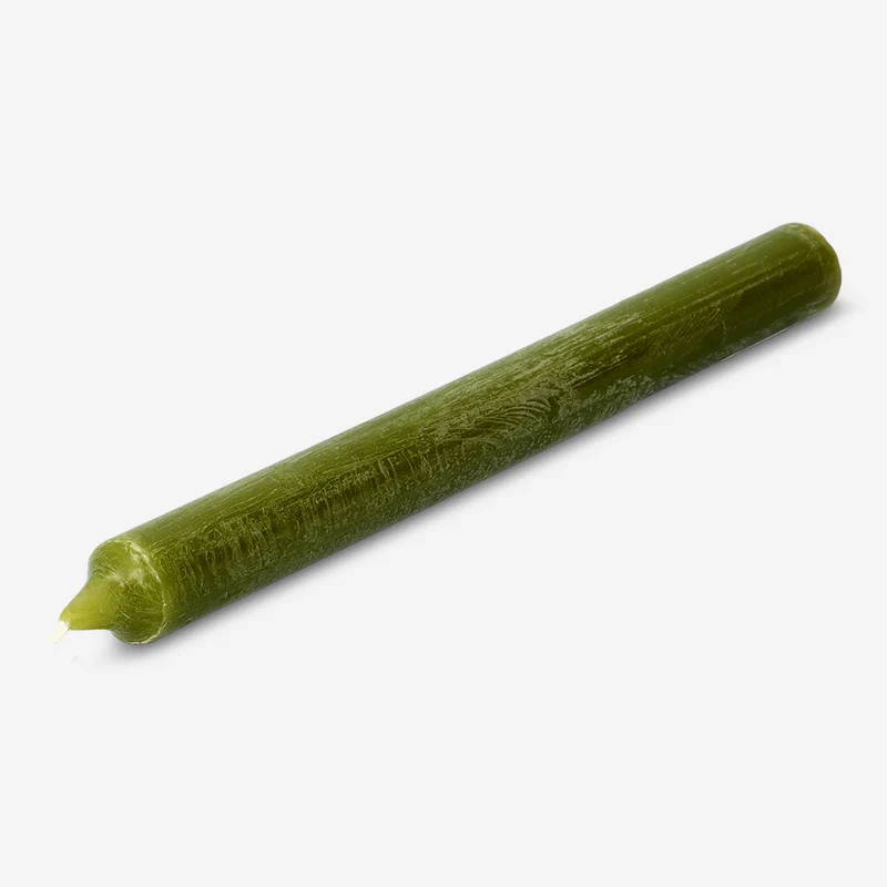 Olive green dinner candle - 24 cm