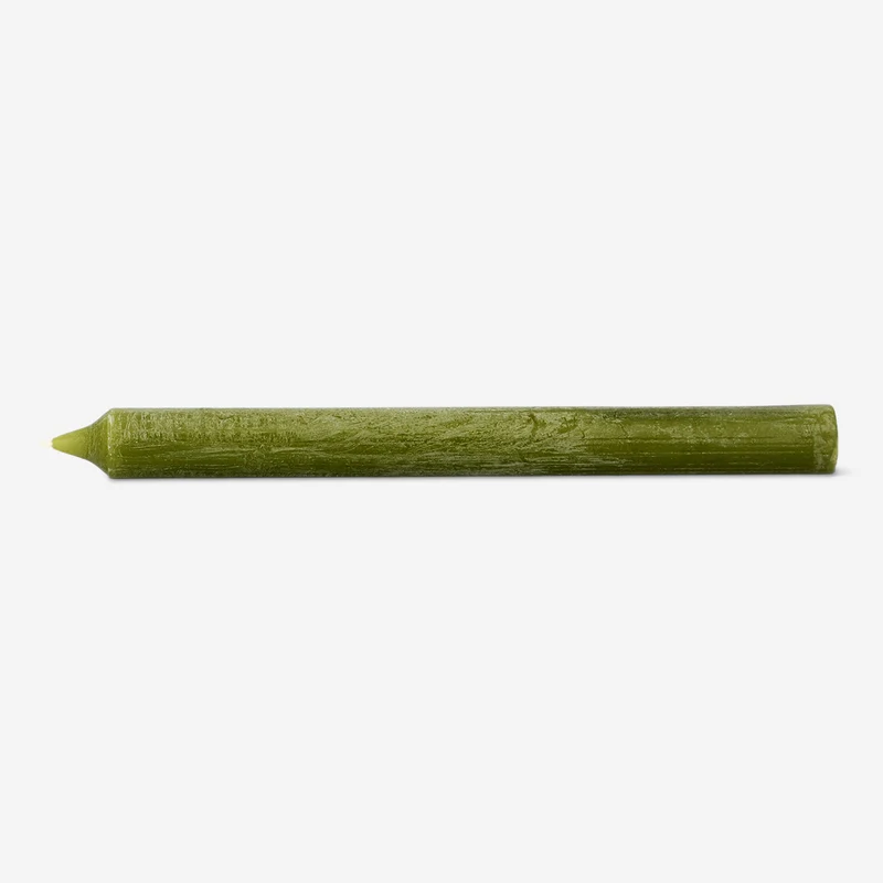 Olive green dinner candle - 24 cm