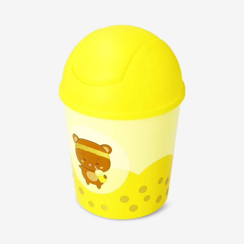 Yellow bubble tea push bin