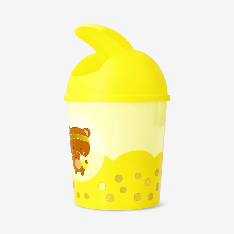 Yellow bubble tea push bin