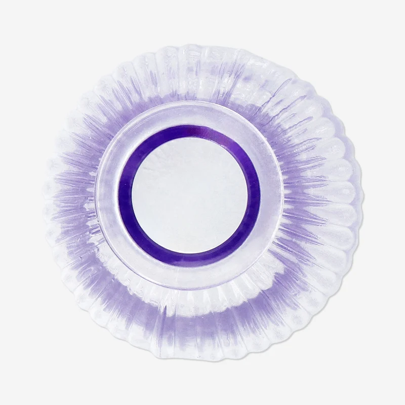 Clear purple glass vase - 14 cm