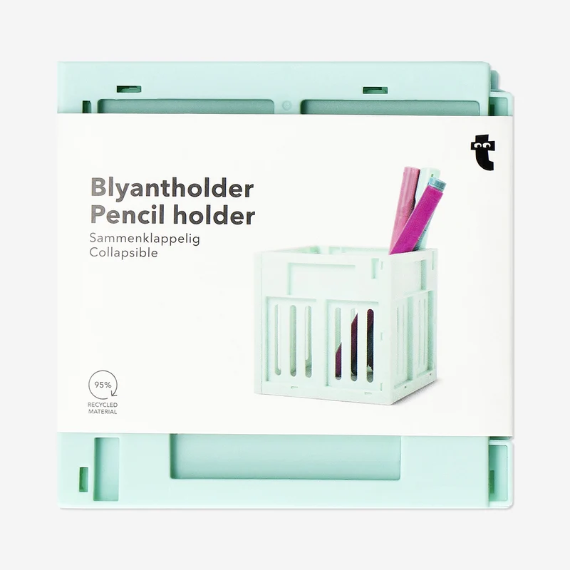 Turquoise collapsible pencil holder