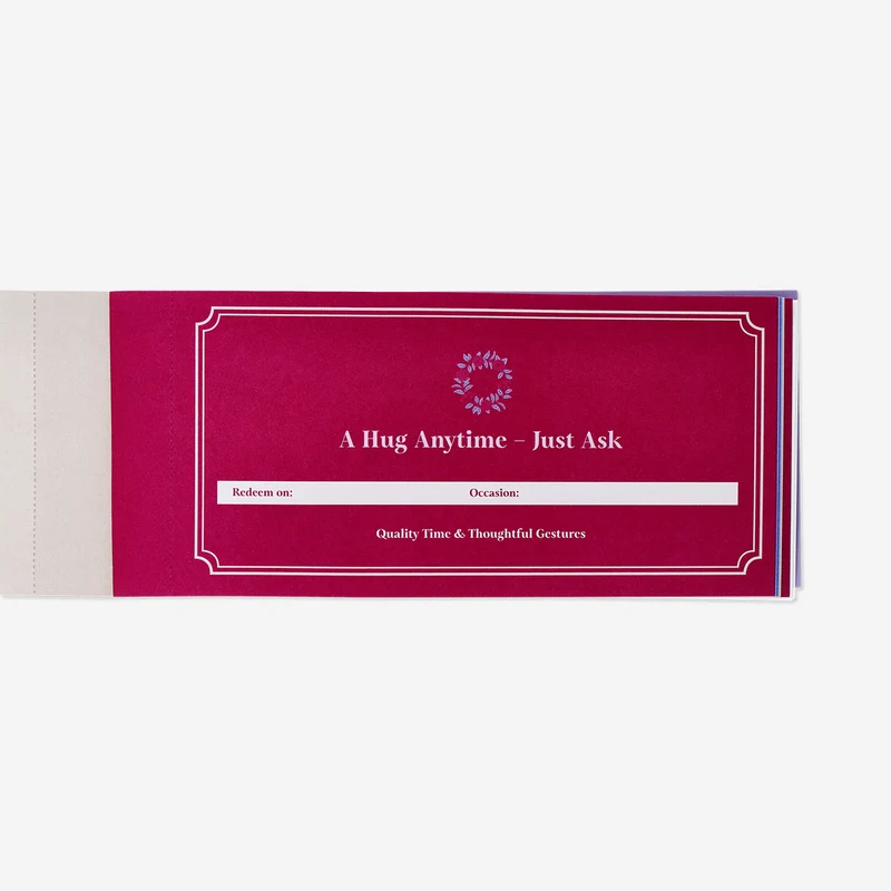 Booklet of personalised favour vouchers