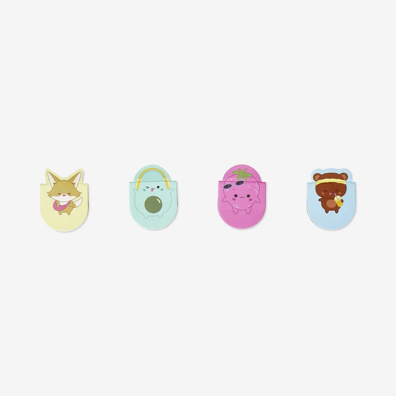 Magnetic bookmarks with fruits and animals - 4 pcs