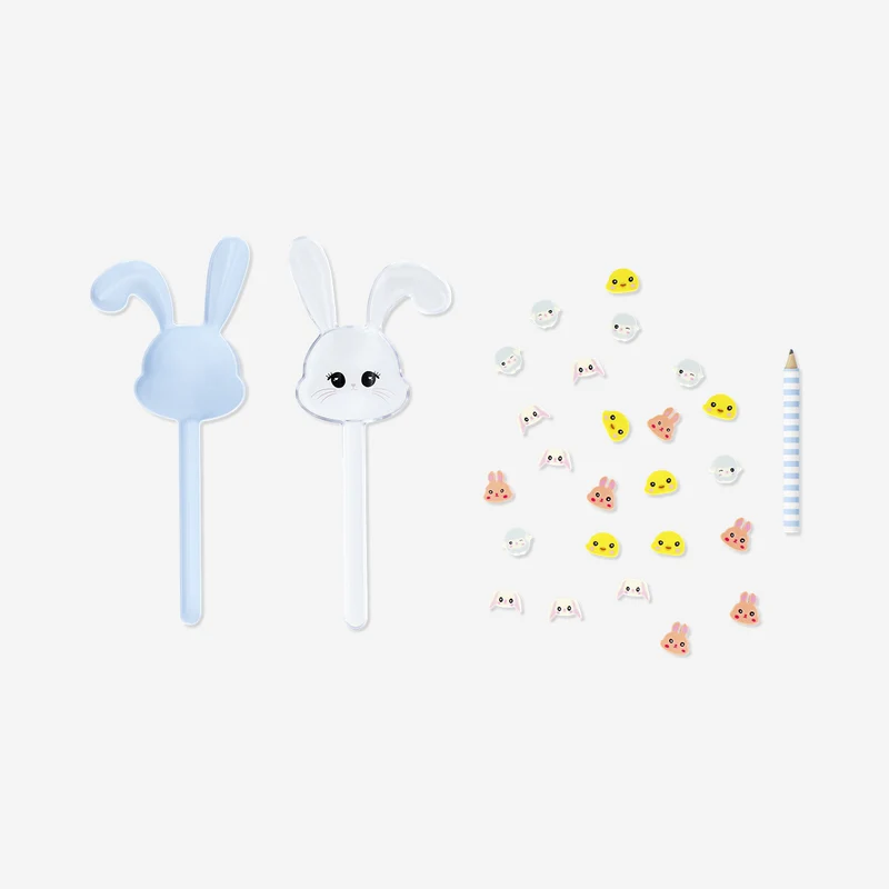 Pencil with erasers in bunny box