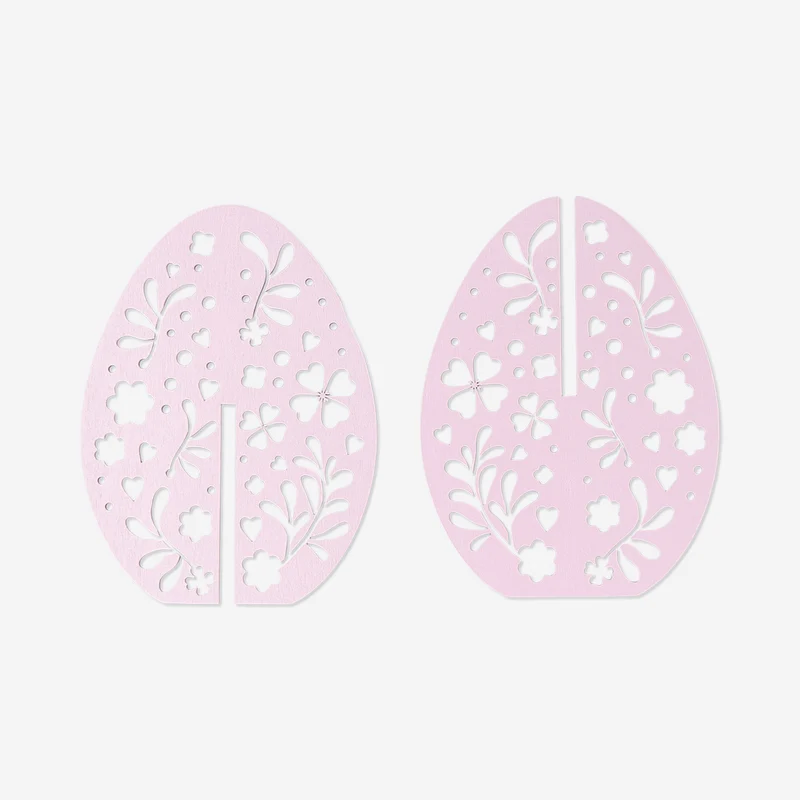 Decorative small pink wooden eggs - 2 pcs