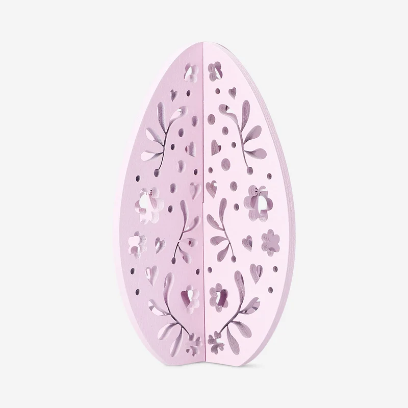 Decorative small pink wooden eggs - 2 pcs