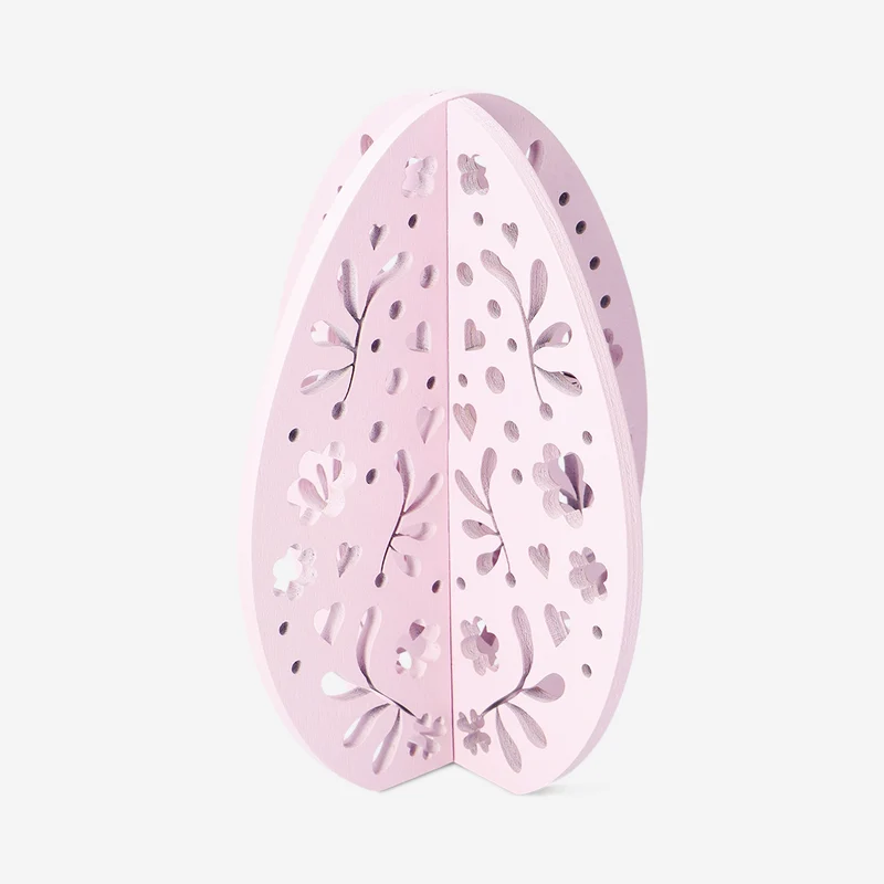 Decorative small pink wooden eggs - 2 pcs