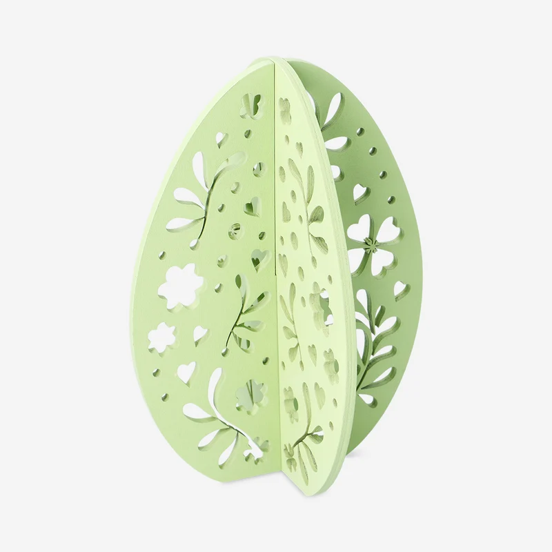 Decorative green wooden eggs - 2 pcs