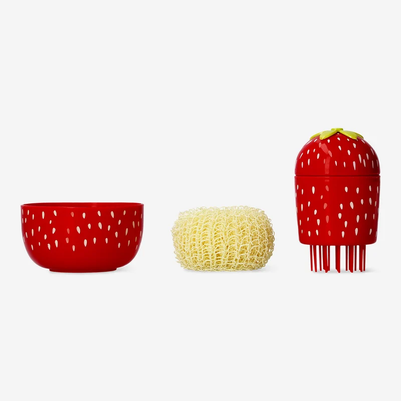 Strawberry washing up brush