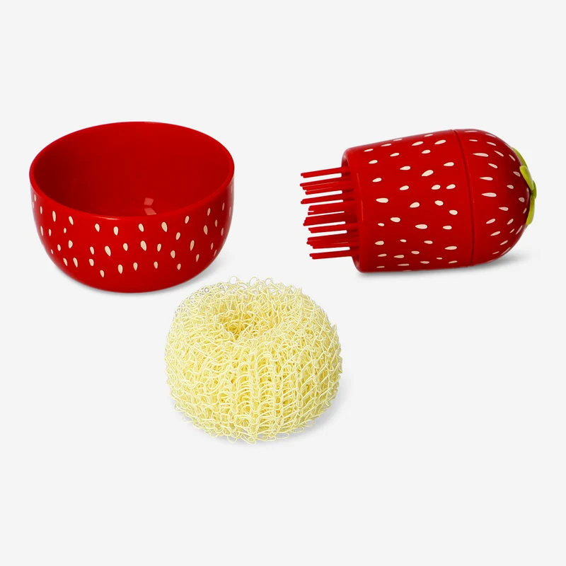Strawberry washing up brush