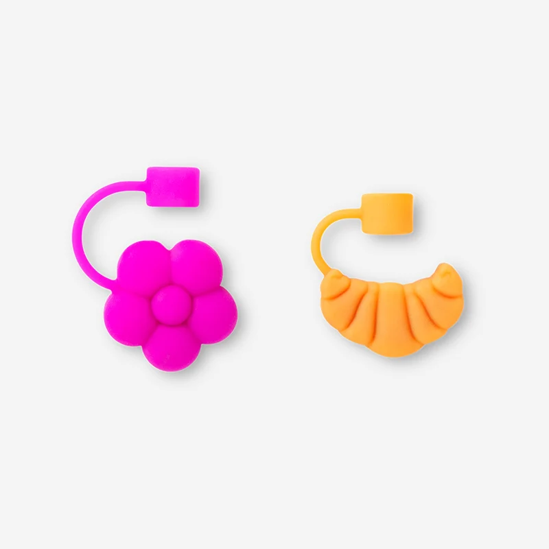 Flower and croissant straw covers - 2 pcs