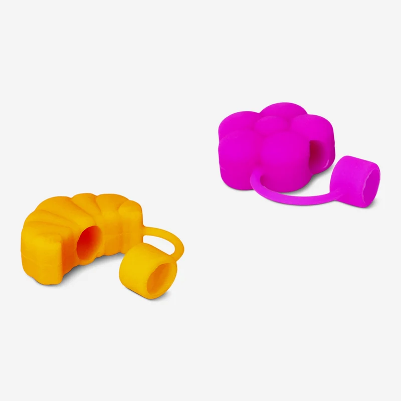 Flower and croissant straw covers - 2 pcs