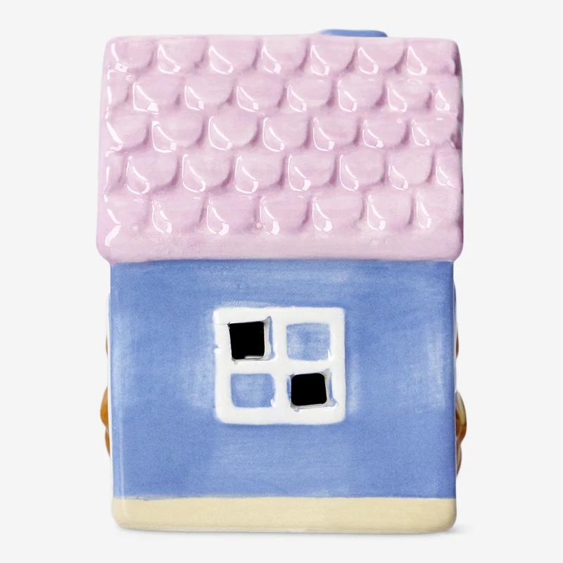 Decorative blue house - 11 cm