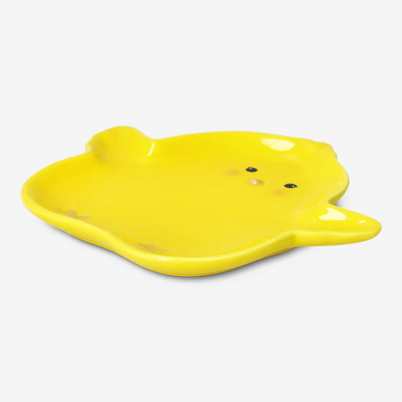 Yellow chicken serving plate - 20 cm