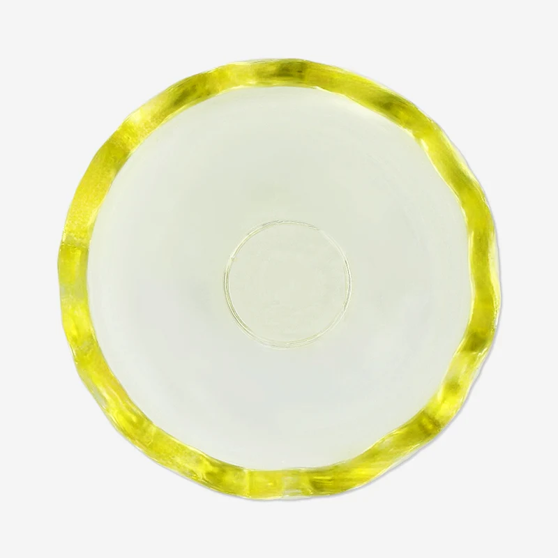 Frosted yellow glass egg cup
