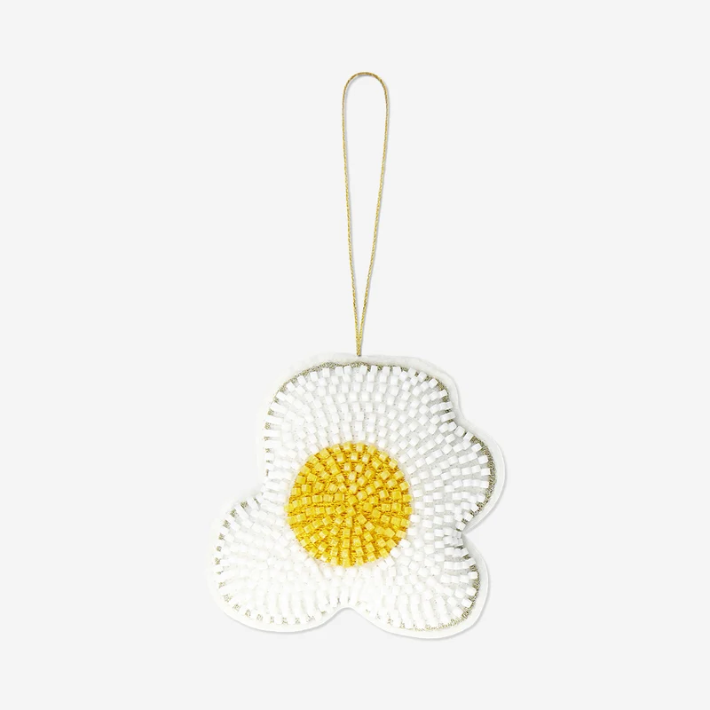 Hanging ornament - Fried egg with beads