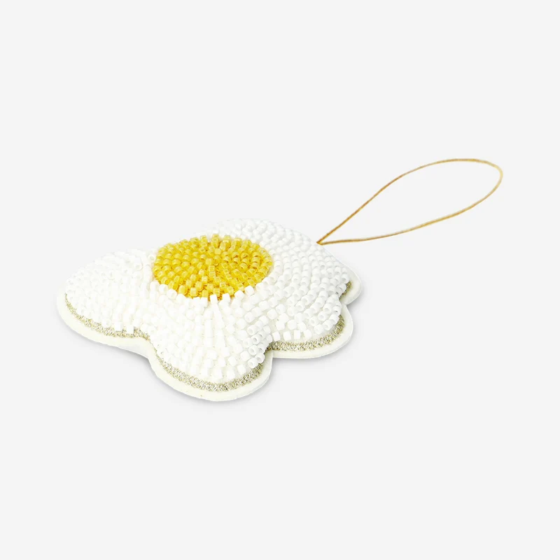 Hanging ornament - Fried egg with beads