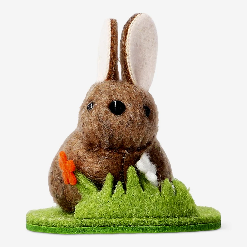 Decorative brown felt Easter bunny
