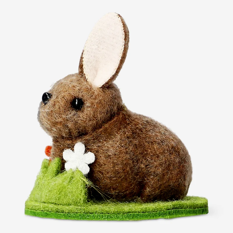Decorative brown felt Easter bunny