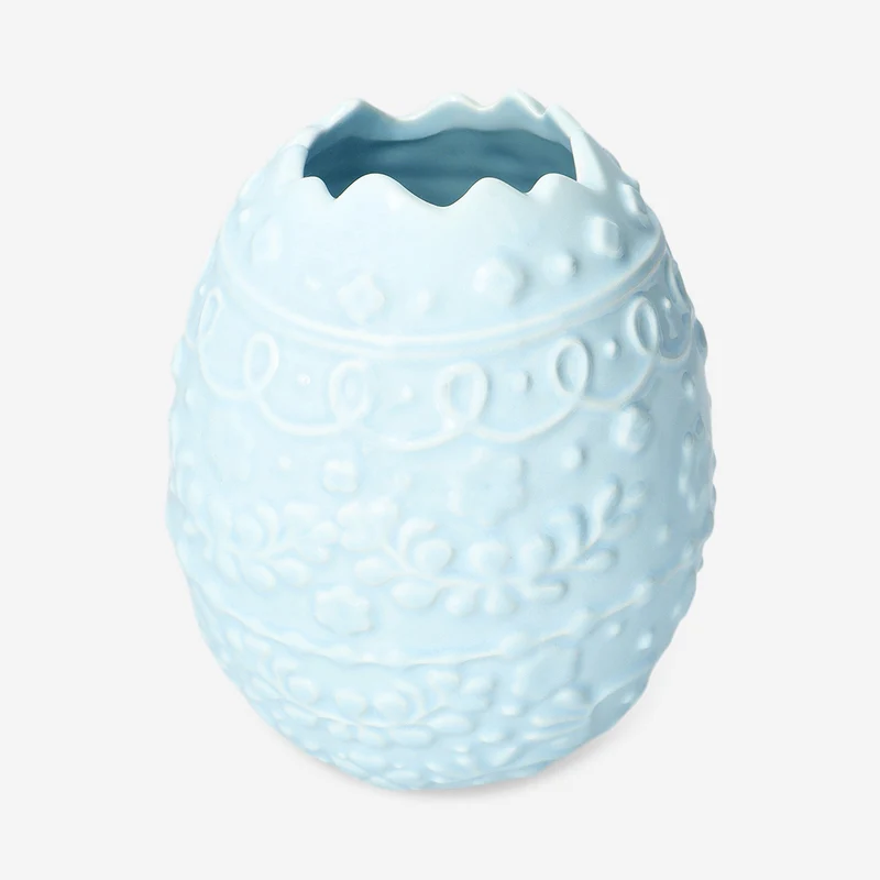 Blue Easter egg vase - 14 cm