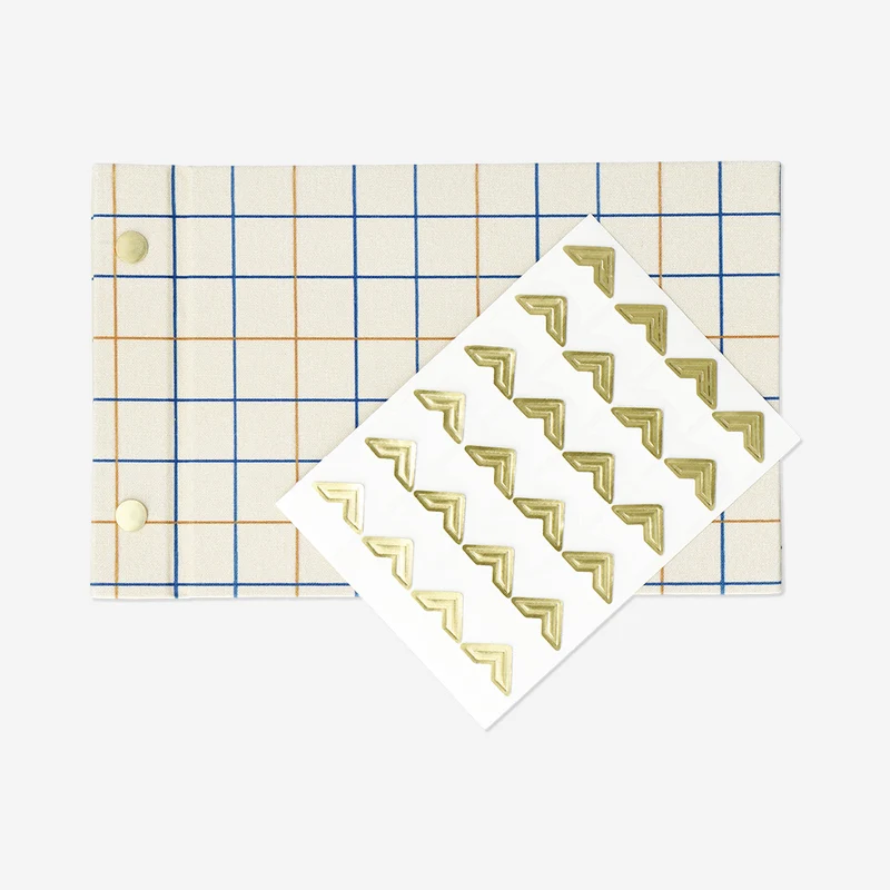 Photo album with grid pattern
