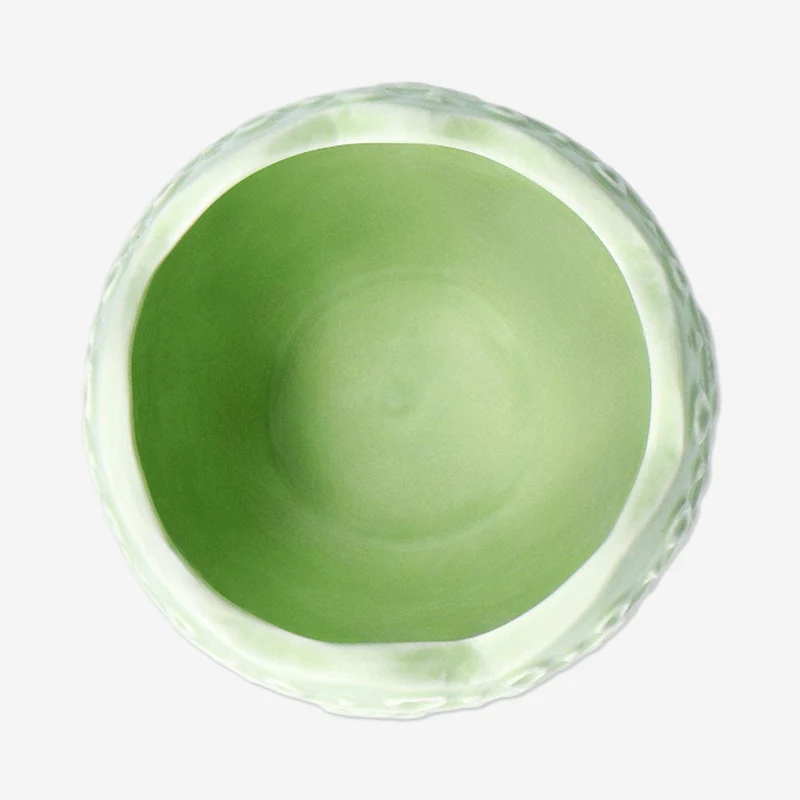 Green Easter egg tealight holder - 8 cm