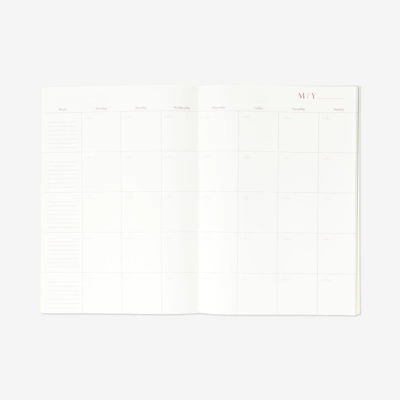A4 monthly planner with soft floral cover