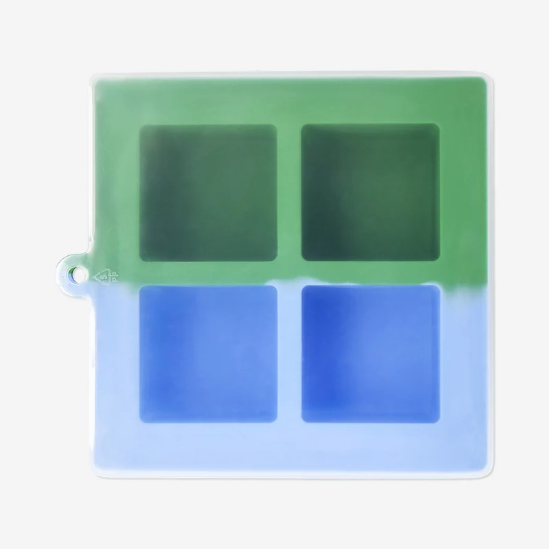 Blue and green large ice cube tray