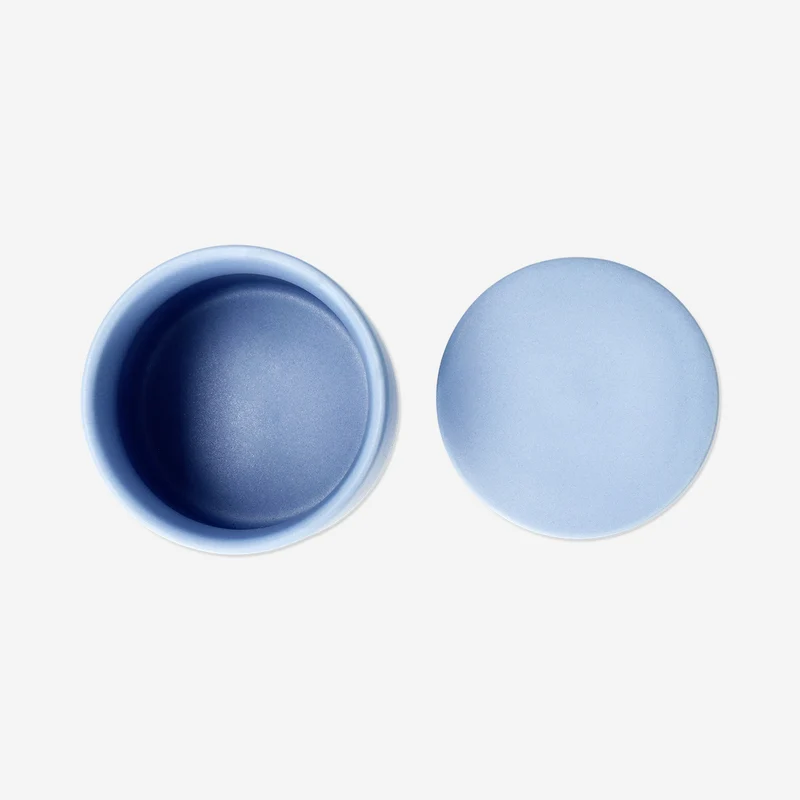 Blue organiser jar for cotton pads