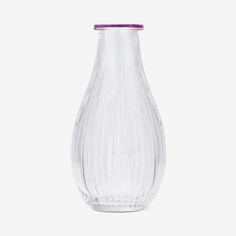 Pink glass vase - 14 cm
