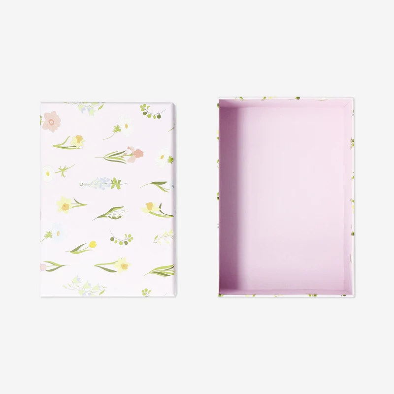 Floral paper storage box - 14x20 cm