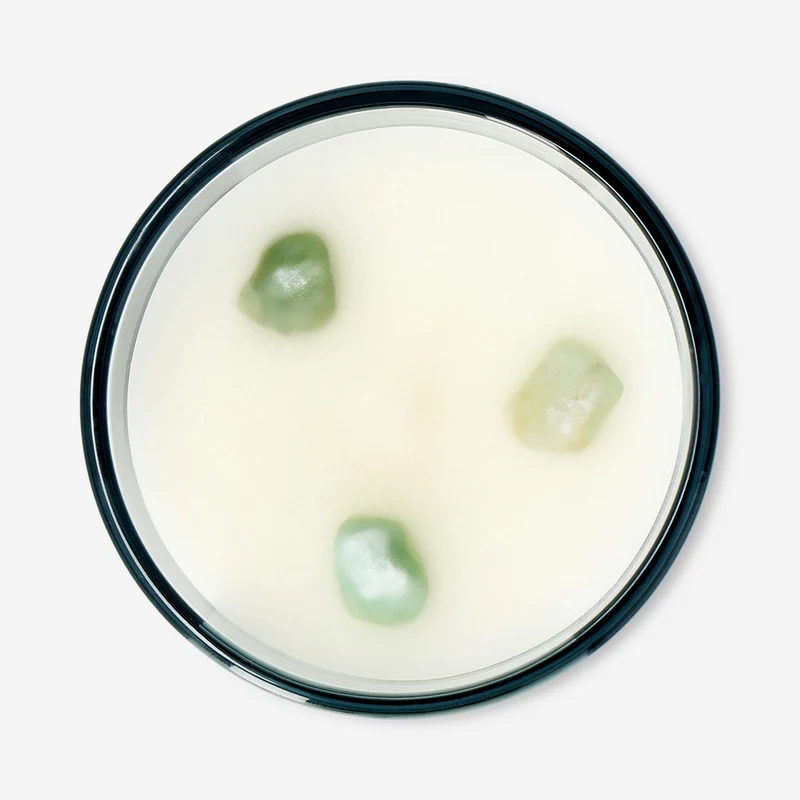 Scented candle with crystal stones - White birch fragrance