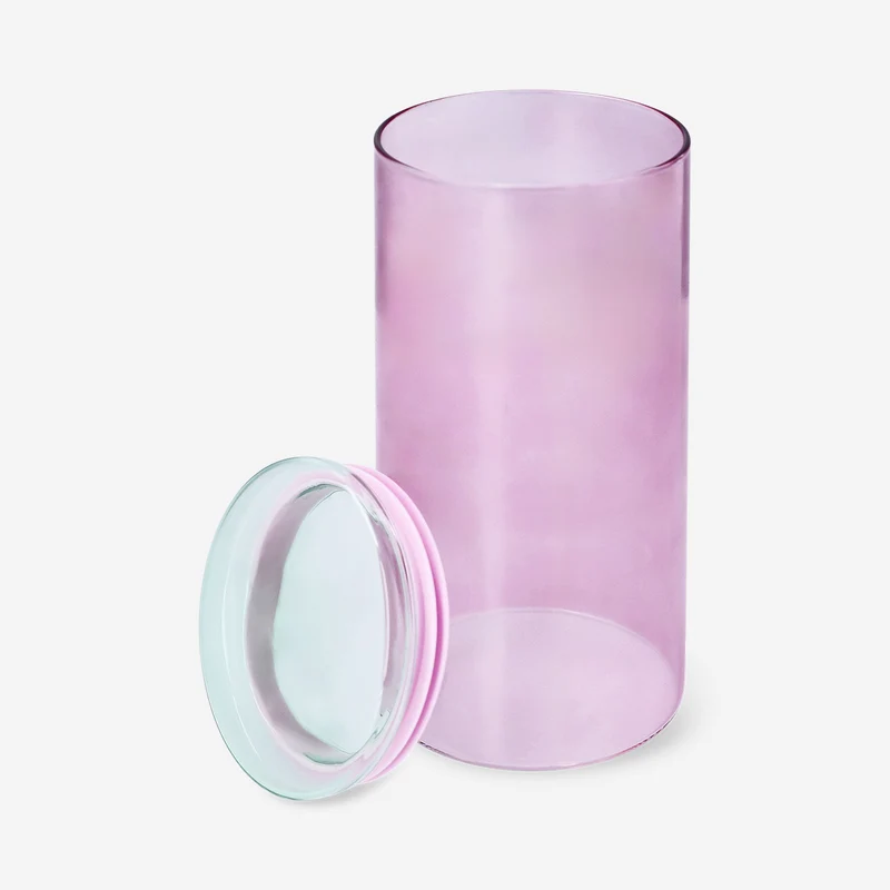 Pink glass storage jar - 1280 ml