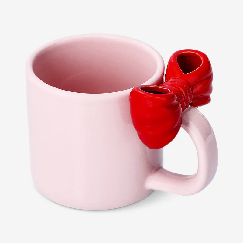 Mug with embossed red bow - 290 ml