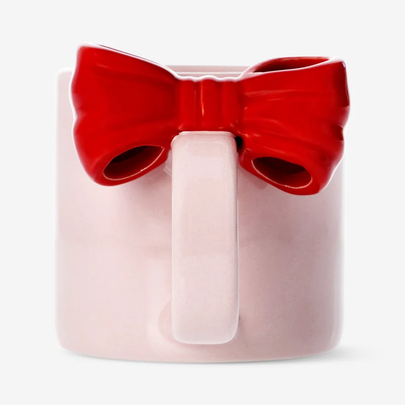 Mug with embossed red bow - 290 ml