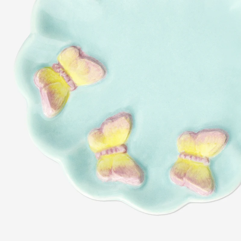 Ceramic dish with butterflies - 10 cm