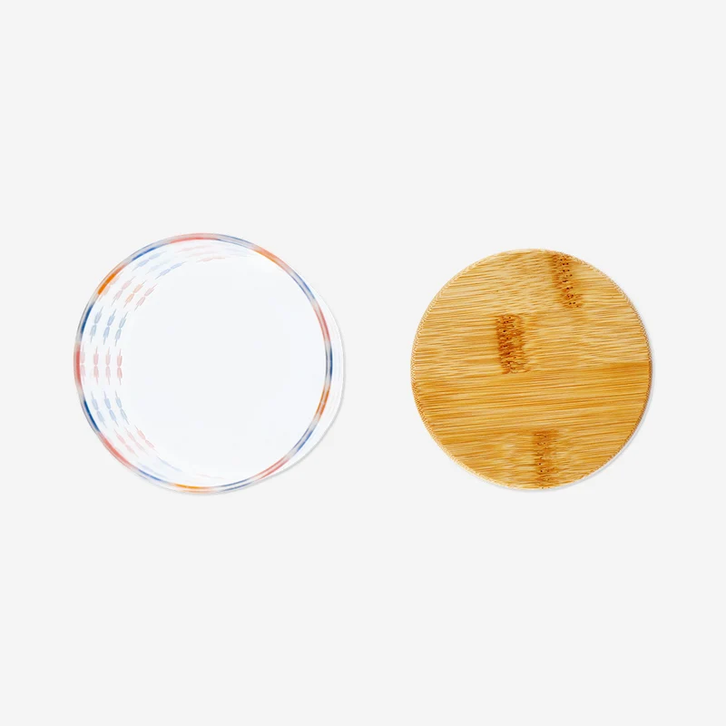 Floral storage jar with bamboo lid - 620 ml