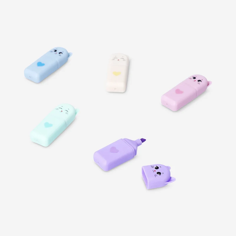 Mini cat highlighters - 5 pcs