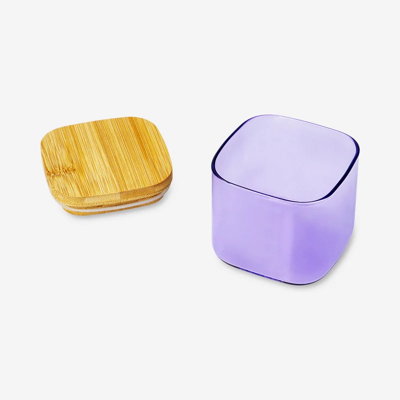 Designer Collection - Purple glass storage container with lid - 200 ml