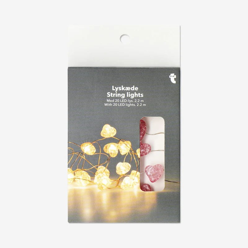 String lights - Pink hearts